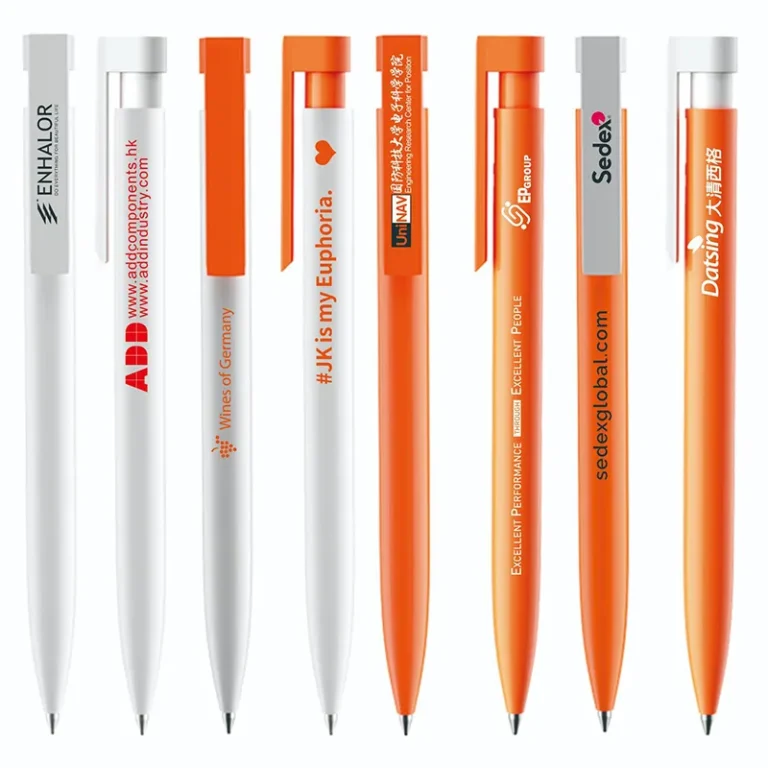 Customized logo with orange pen