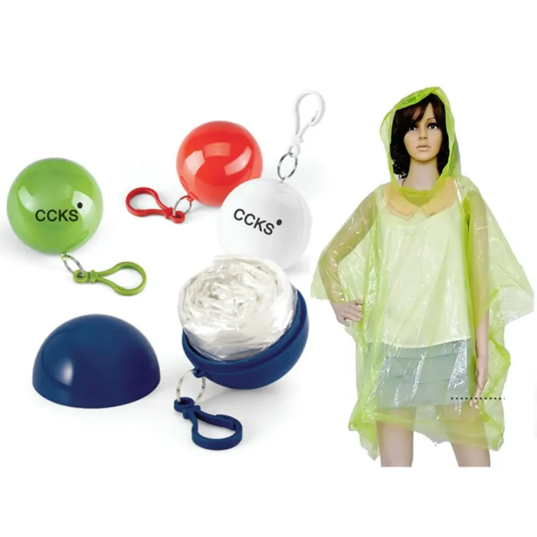 Foldable disposable raincoat in a ball
