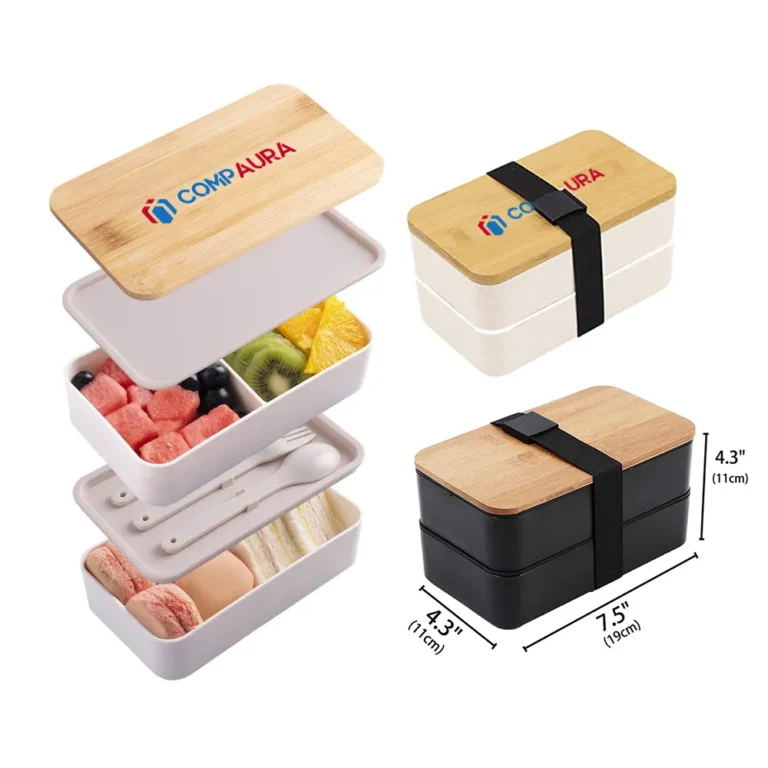 Eco-Friendly Wheat Straw Double-Layer Lunch Box