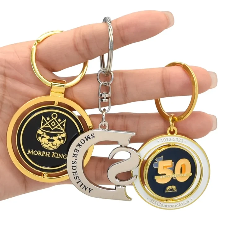 Zinc Alloy Rotating Keychain