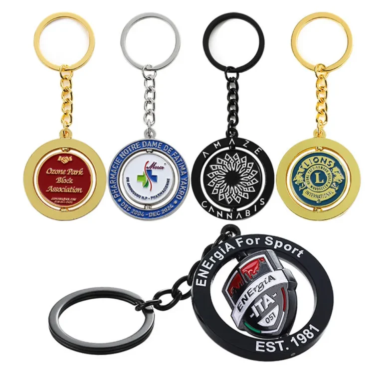 Zinc Alloy Rotating Keychain