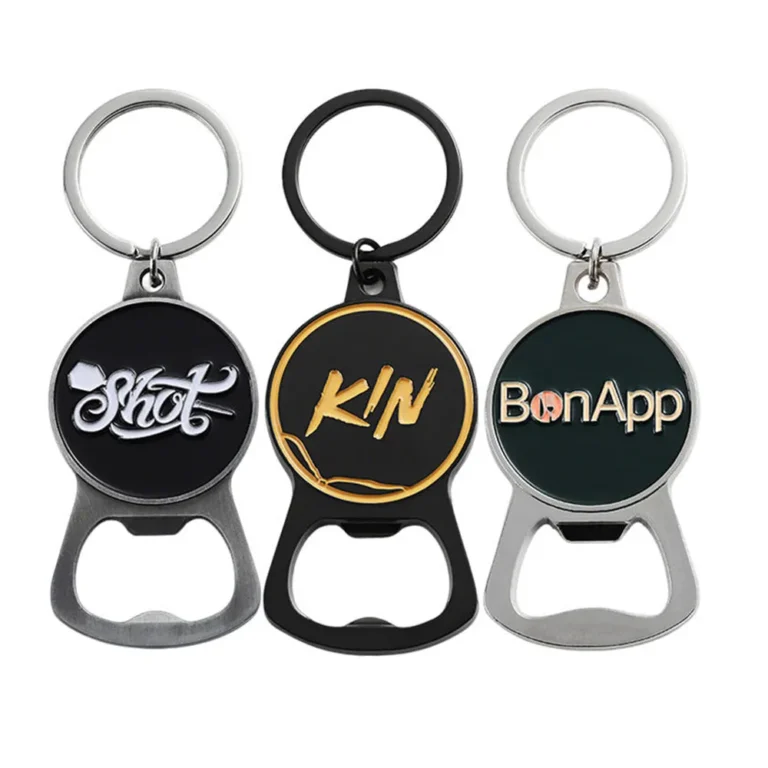 2-in-1 Metal Bottle Opener Keychain with Branding