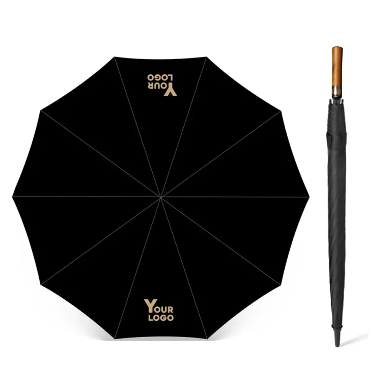 Customized logo for wooden handle umbrella