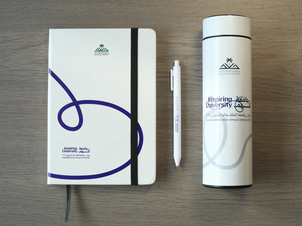White Notebook Pen Vacuum Mug Set with Custom Logo