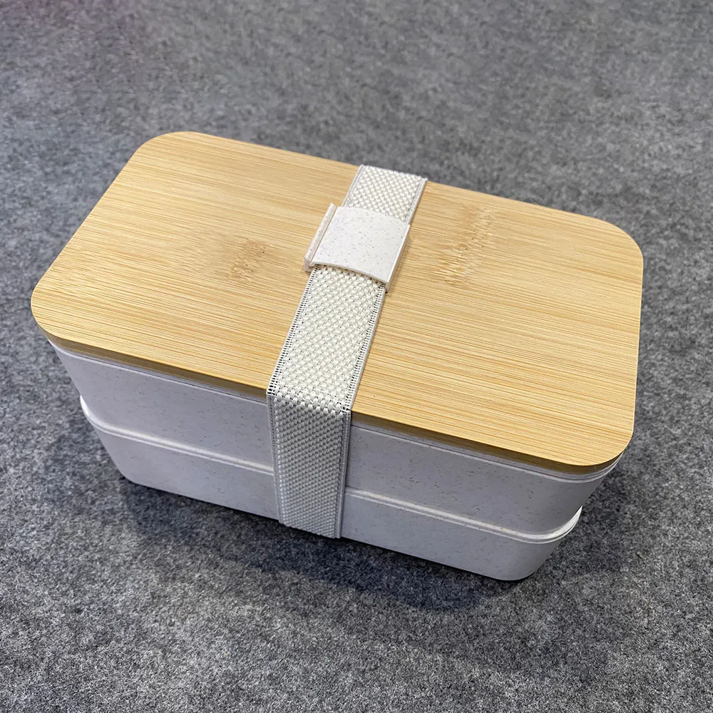 Eco-Friendly Wheat Straw Double-Layer Lunch Box