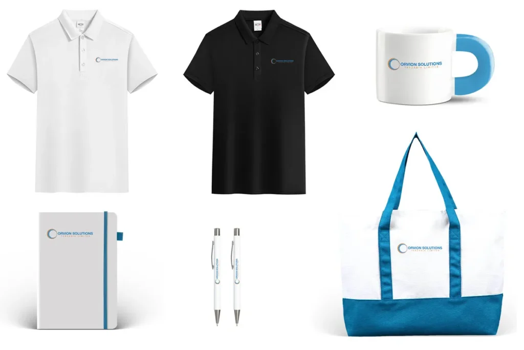 Logo placement mock-up for custom branded corporate merchandise