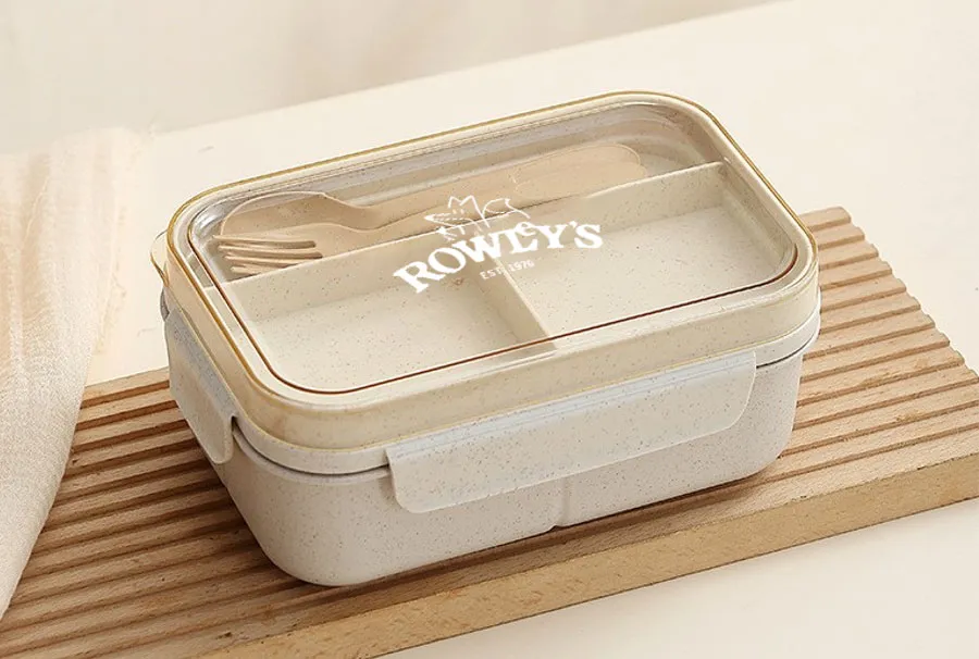 Custom Double-Layer Wheat Straw Lunch Box with Logo